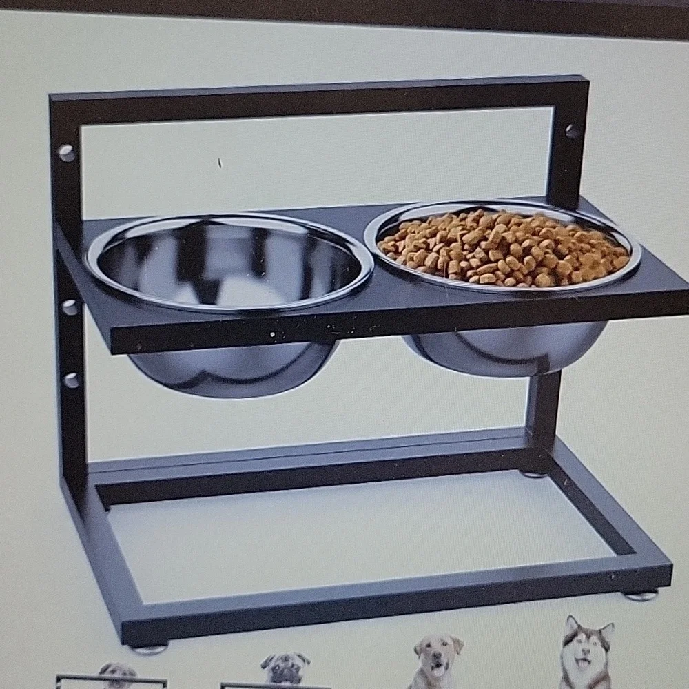 DiroPet elevated raised dog bowls stainless steel 4 adjustable heights New